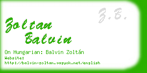 zoltan balvin business card