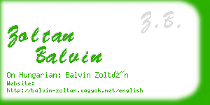 zoltan balvin business card